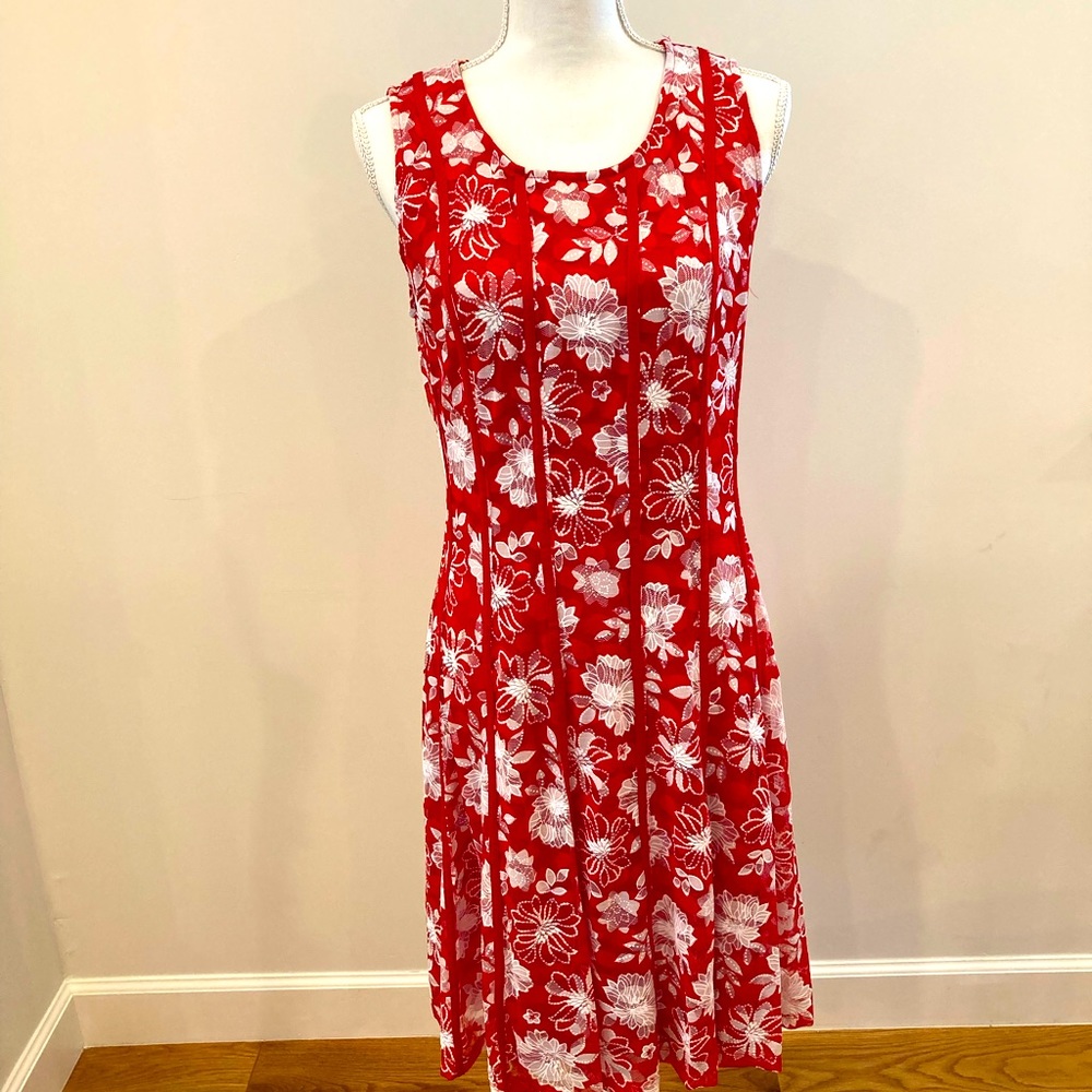 Red and white dress